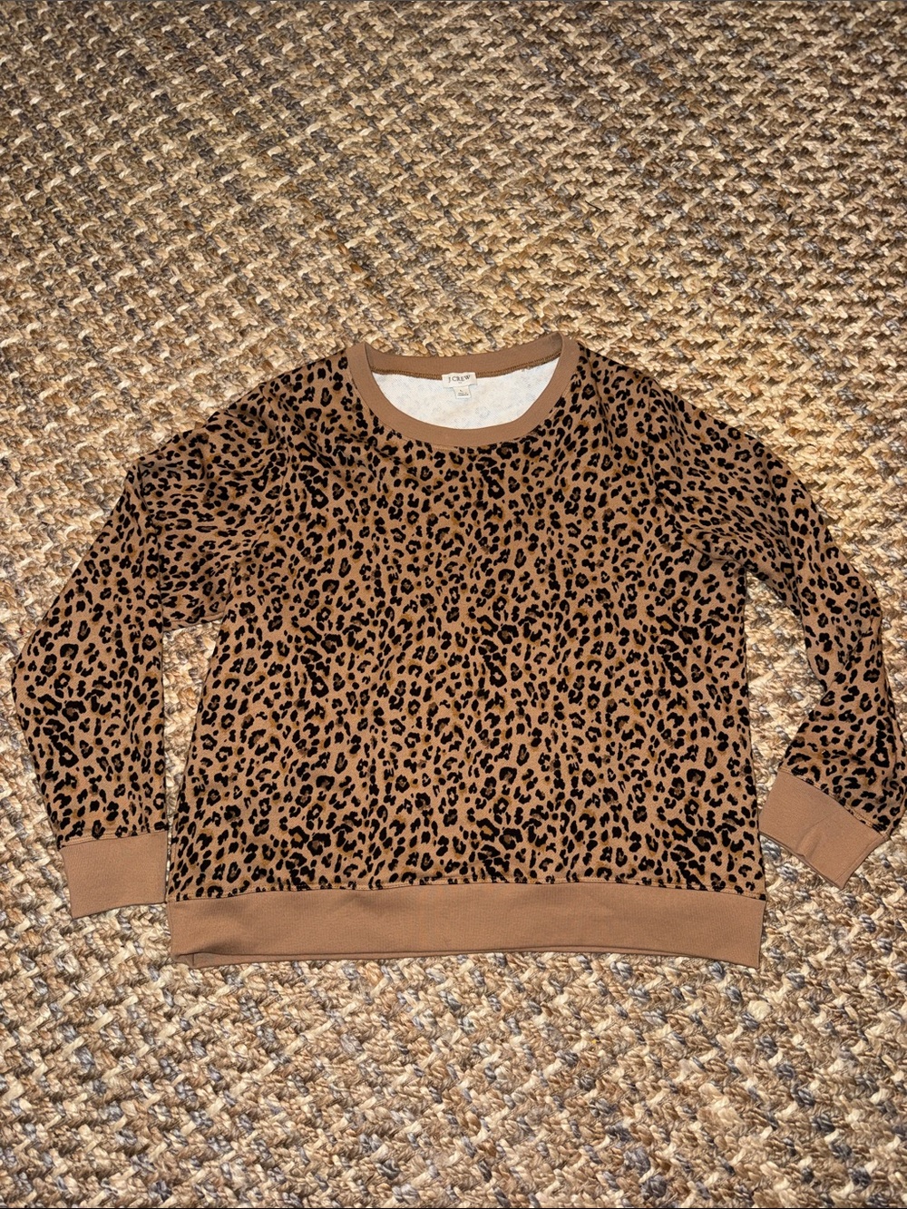 J. Crew Leopard Print Pullover in Camel and Black
